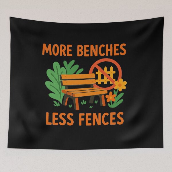 Item preview, More Benches Less Fences Urban Planning Community Design designed and sold by Virelo.