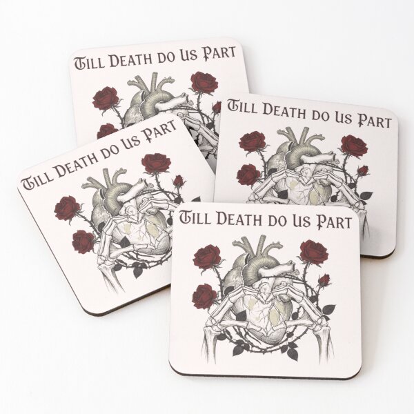 Item preview, Till Death Do Us Part - Gothic Anatomical Heart & Skeleton Hands designed and sold by Nordic Echo.