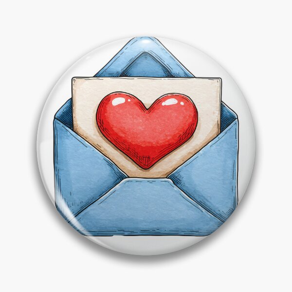 Item preview, Love Letter Heart Envelope Saint Valentine's Day - Cute Blue Envelope Red Heart Art Print designed and sold by DesignArtist.ia.