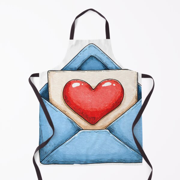 Item preview, Love Letter Heart Envelope Saint Valentine's Day - Cute Blue Envelope Red Heart Art Print designed and sold by DesignArtist.ia.