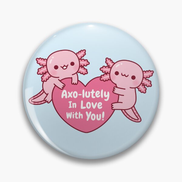 Item preview, Cute Axolotls Axo-lutely In Love With You Valentine Pun designed and sold by rustydoodle.