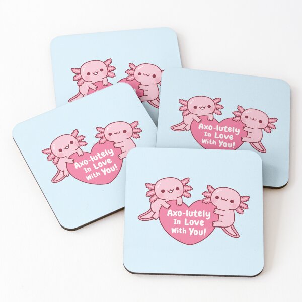 Item preview, Cute Axolotls Axo-lutely In Love With You Valentine Pun designed and sold by rustydoodle.
