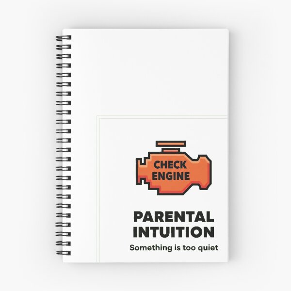 Item preview, Check Engine Light Parental Intuition Funny Too Quiet Toddler Sticker designed and sold by  Side Quest Studio.