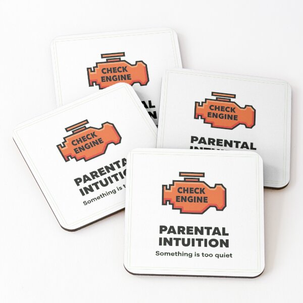 Item preview, Check Engine Light Parental Intuition Funny Too Quiet Toddler Sticker designed and sold by  Side Quest Studio.