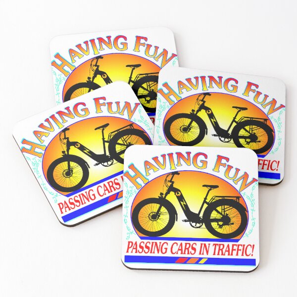Item preview, Having Fun Passing Cars in Traffic – Funny E-Bike Commuter Design designed and sold by Color4Nature.