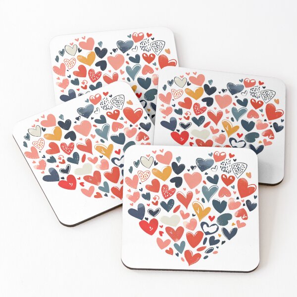 Item preview, Colorful Painted Hearts Collage Saint Valentine's Day - Vibrant Heart Burst Art Print designed and sold by DesignArtist.ia.