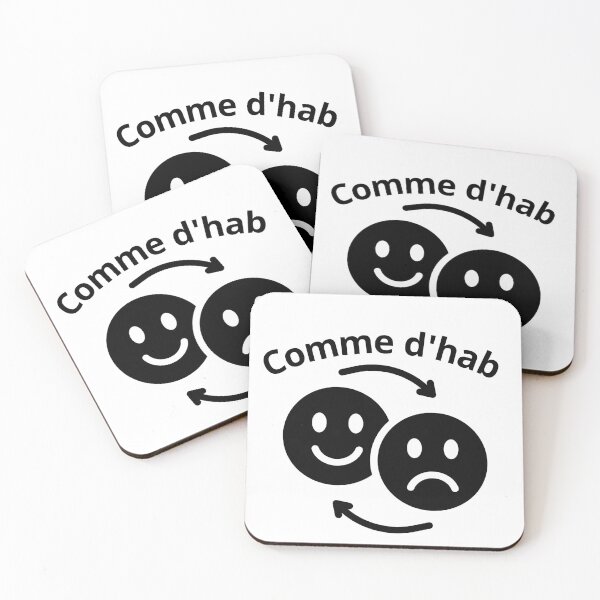 Item preview, As usual – Funny French Quote with Mood Loop Illustration designed and sold by Petit Baz’Art.