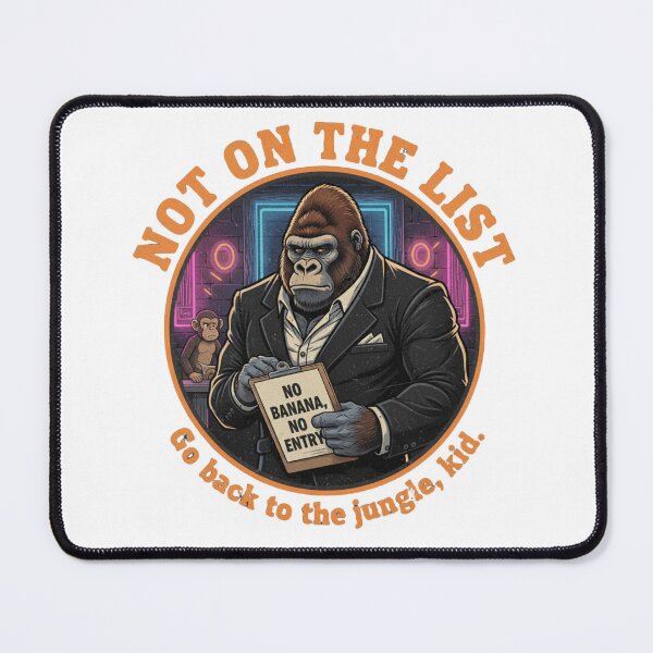 Item preview, Funny Gorilla Bouncer – Not On The List Retro 90s Vintage Art designed and sold by FakeJoo.
