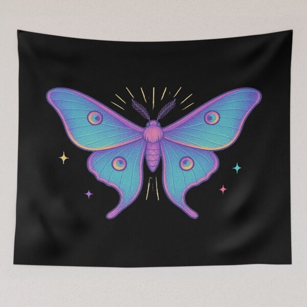 Item preview, Transformative Moth Neon Butterfly Metamorphosis Aesthetic Art designed and sold by Virelo.