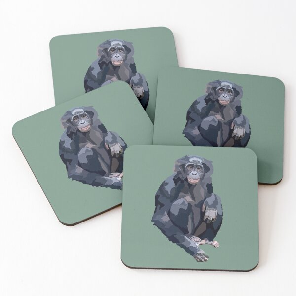 Item preview, B is for Bonobo,Bonobo Illustration – Intelligent and Social Great Ape Artwork designed and sold by PrettylittlepastelUk.