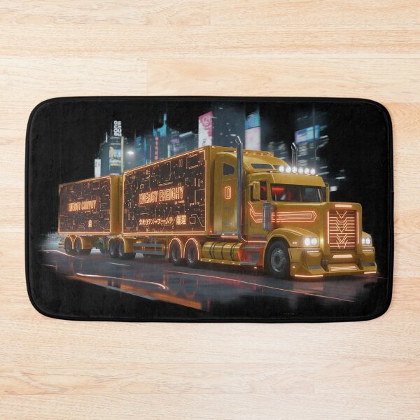 Item preview, Golden Cyberpunk Hauler - Futuristic Heavy Duty Truck designed and sold by BounoWorld.
