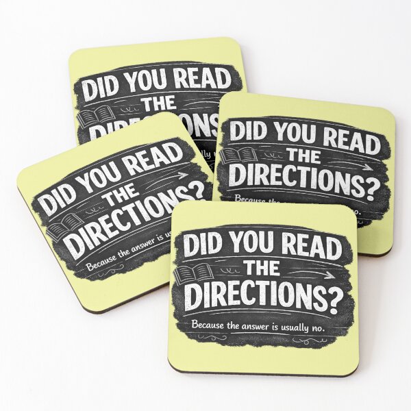 Item preview, Teacher Humor - Did you read the Directions? designed and sold by Off-DutyDesign.