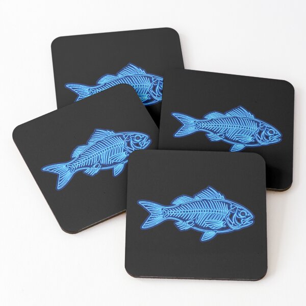 Item preview, Neon Blue Perch Skeleton Line Art designed and sold by EimSol.