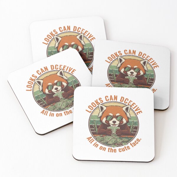 Item preview, Funny Red Panda Gambler – Looks Can Deceive Retro 90s Vintage Art designed and sold by FakeJoo.