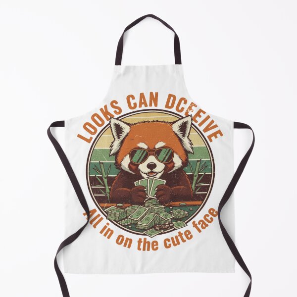 Item preview, Funny Red Panda Gambler – Looks Can Deceive Retro 90s Vintage Art designed and sold by FakeJoo.