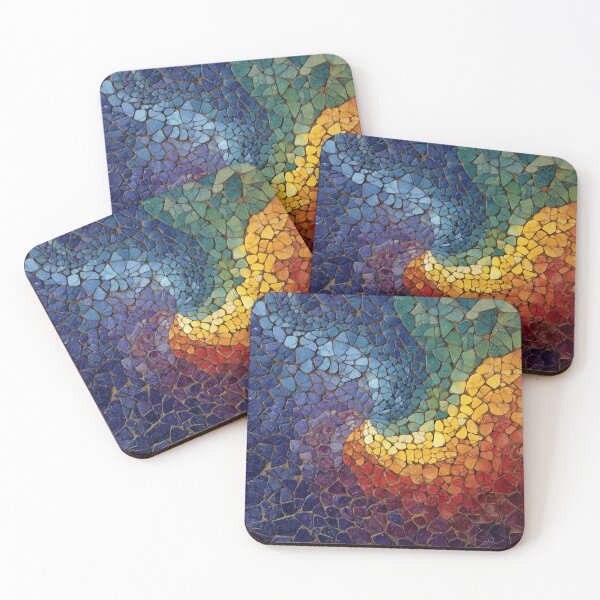 Item preview, Gaudi Inspired Colorful Mosaics Tile Twirl Pattern designed and sold by GrinGalore.
