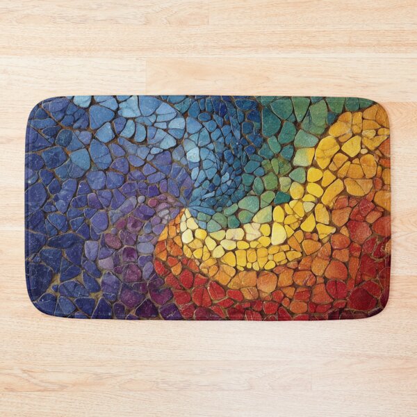 Item preview, Gaudi Inspired Colorful Mosaics Tile Twirl Pattern designed and sold by GrinGalore.