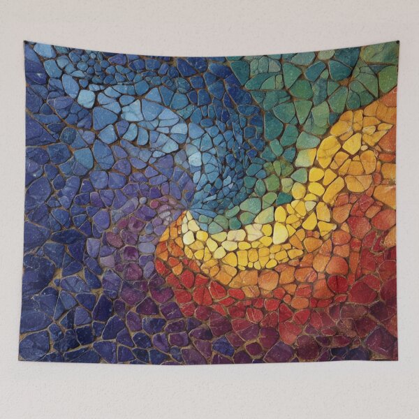 Item preview, Gaudi Inspired Colorful Mosaics Tile Twirl Pattern designed and sold by GrinGalore.