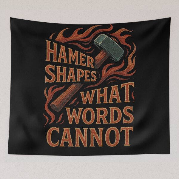 Item preview, Hammer Shapes What Words Cannot Metalsmith Quote Design designed and sold by Virelo.