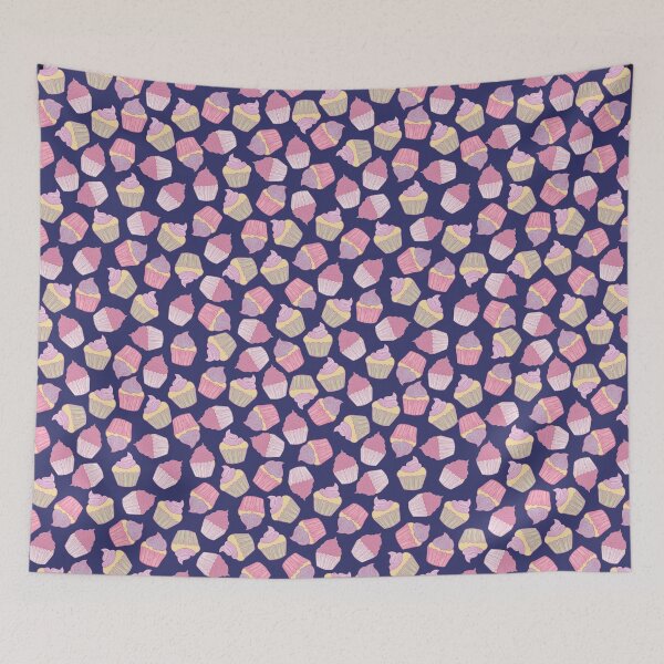 Item preview, Cupcakes Block Print purple designed and sold by Tina Bellina Designs.