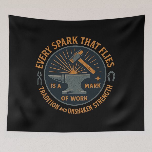 Item preview, Blacksmith Forge Emblem Vintage Hammer and Anvil designed and sold by Virelo.