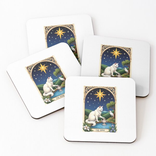Item preview, The Star Cat Tarot Card Vintage Art designed and sold by PictorialWhimsy.
