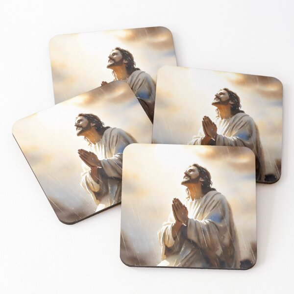 Item preview, Jesus Christ Praying in the Rain Christian Art Inspirational designed and sold by stylishdzign.