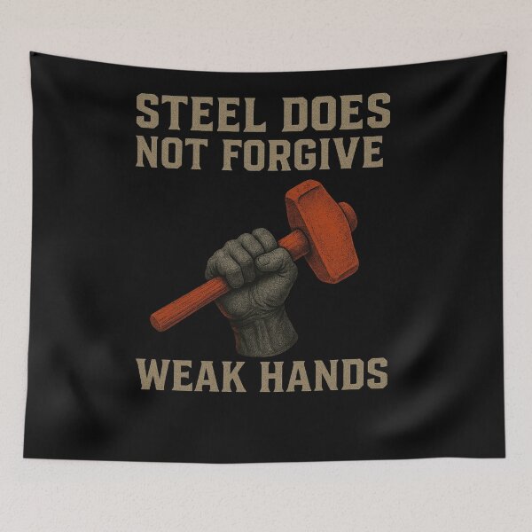 Item preview, Steel Does Not Forgive Motivational Quote For Metalsmith designed and sold by Virelo.