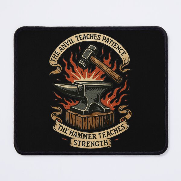 Item preview, The Anvil Teaches Patience The Hammer Teaches Strength designed and sold by Virelo.