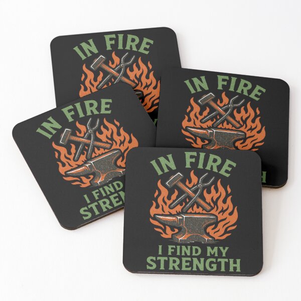 Item preview, Blacksmith Forge Quote In Fire Find Strength Motivation designed and sold by Virelo.