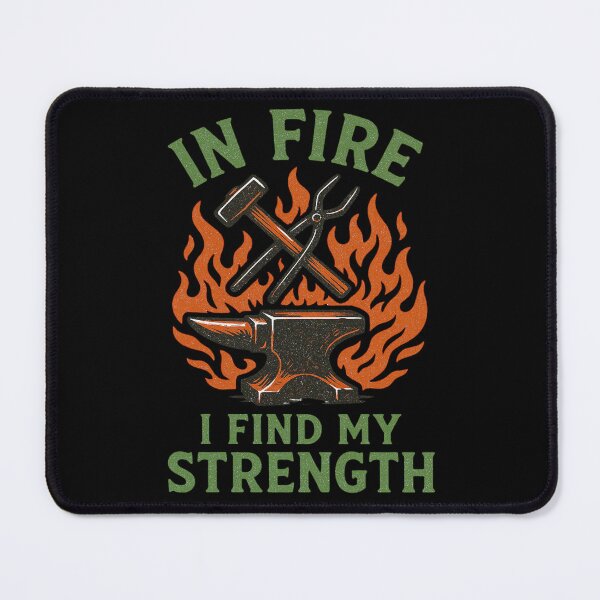 Item preview, Blacksmith Forge Quote In Fire Find Strength Motivation designed and sold by Virelo.