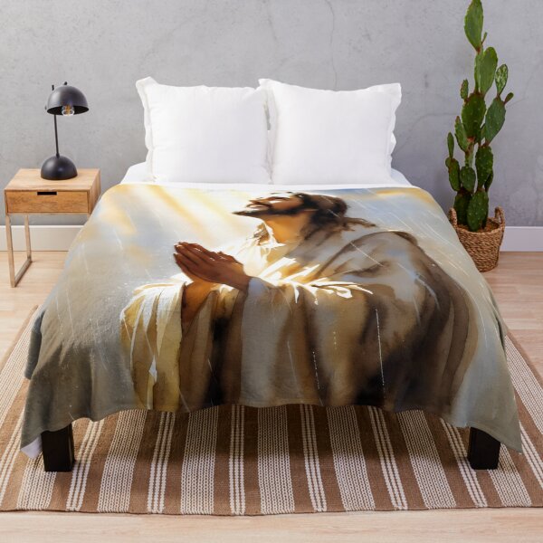 Item preview, Jesus Praying Under Rain Heavenly Glow Christian Faith Art designed and sold by stylishdzign.