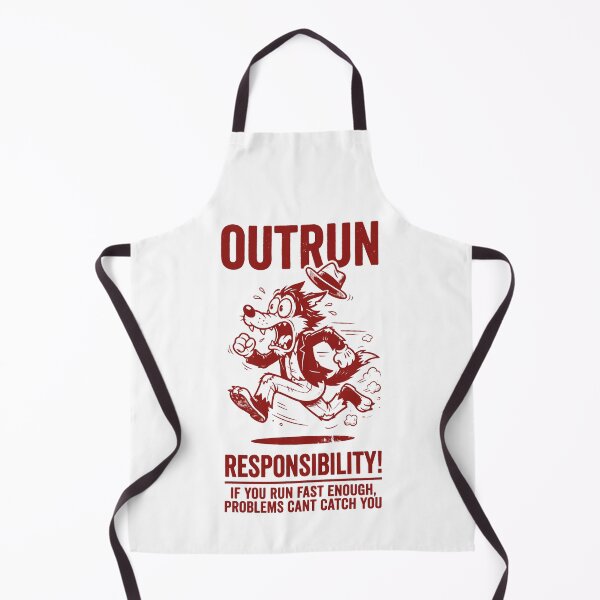 Item preview, Outrun Responsibility | Vintage Cartoon Wolf Funny Anti-Adulting Art designed and sold by TeemadsOfficial.
