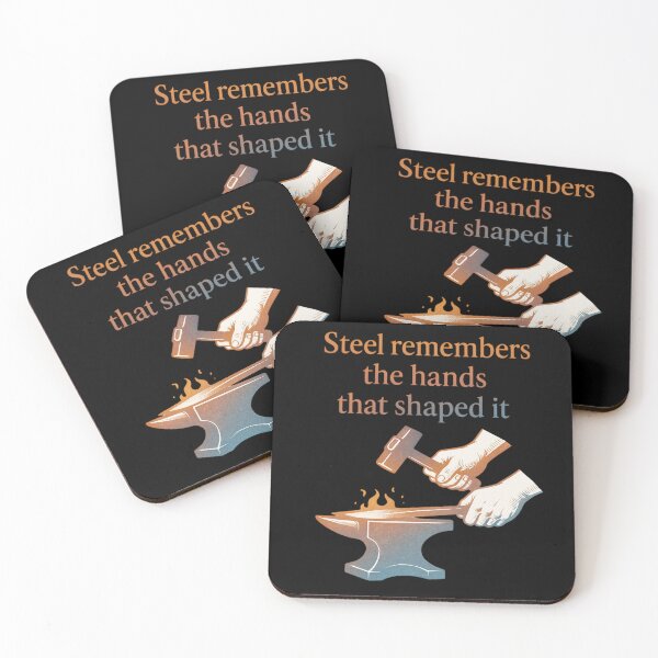 Item preview, Steel Remembers Elegant Blacksmith Quote Gradient Poster Design designed and sold by Virelo.