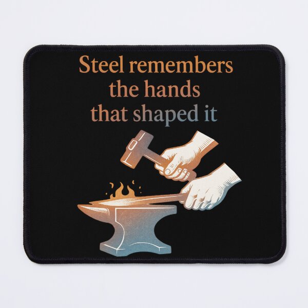 Item preview, Steel Remembers Elegant Blacksmith Quote Gradient Poster Design designed and sold by Virelo.
