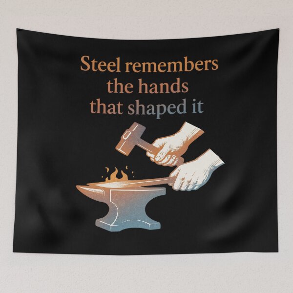 Item preview, Steel Remembers Elegant Blacksmith Quote Gradient Poster Design designed and sold by Virelo.