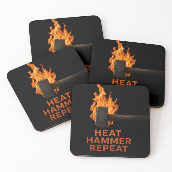 Item preview, Heat Hammer Repeat Blacksmith Forge Fire Motivational Design designed and sold by Virelo.