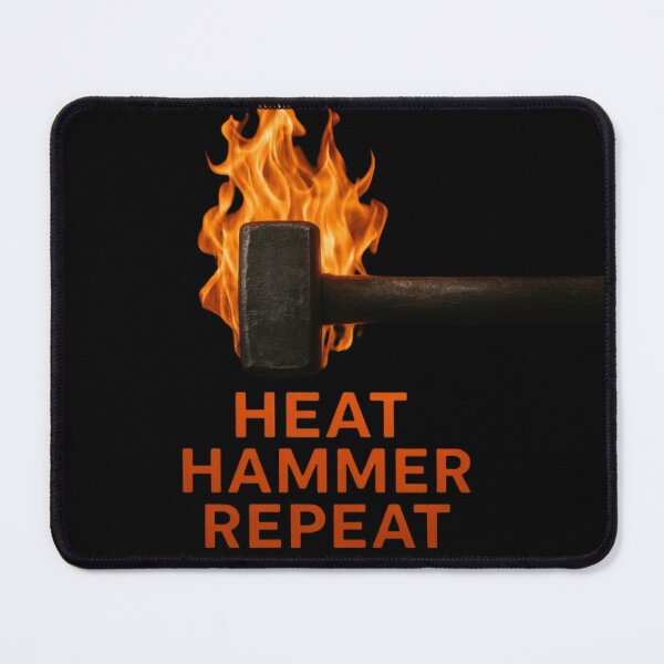 Item preview, Heat Hammer Repeat Blacksmith Forge Fire Motivational Design designed and sold by Virelo.