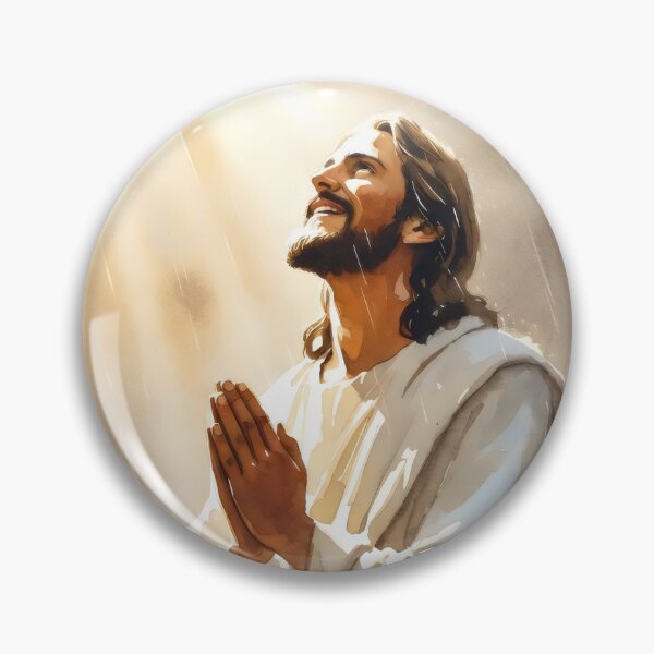 Item preview, Jesus Praying Under Rain Heavenly Glow Christian Faith Art designed and sold by stylishdzign.