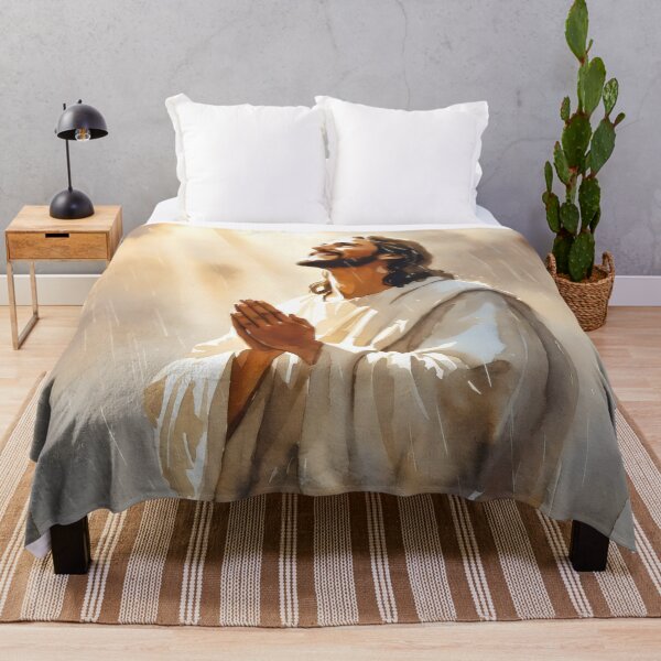 Item preview, Jesus Praying Under Rain Heavenly Glow Christian Faith Art designed and sold by stylishdzign.
