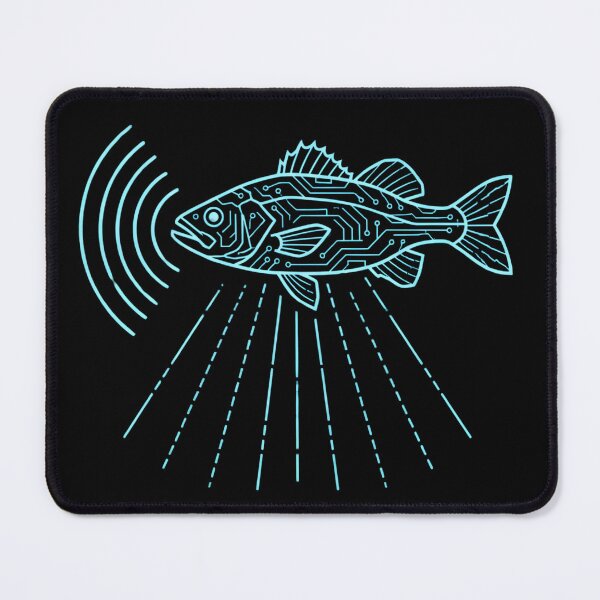 Item preview, Neon Cyber Fish Sonar Line Art designed and sold by EimSol.