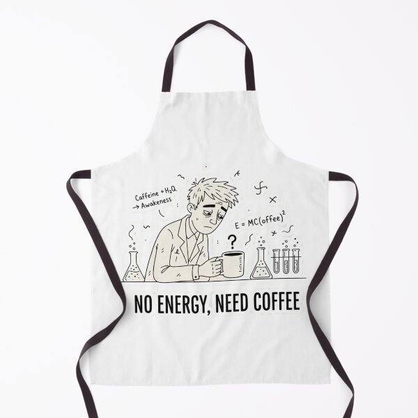 Item preview, No Energy, Need Coffee – Funny Science & Coffee Illustration designed and sold by Fun-and-joy.