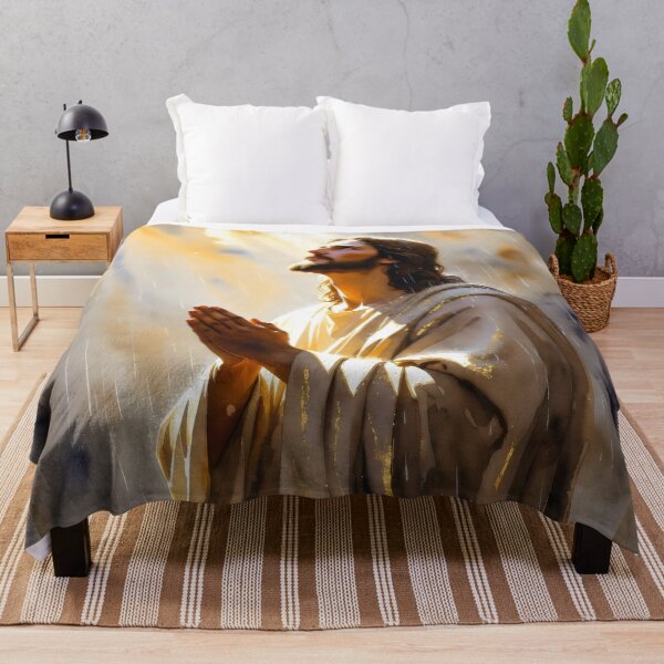 Item preview, Jesus Praying Under Rain Heavenly Glow Christian Faith Art designed and sold by stylishdzign.