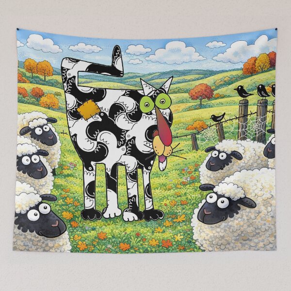 Item preview, Cat Disguised as a Sheep in a Meadow designed and sold by cuprum.