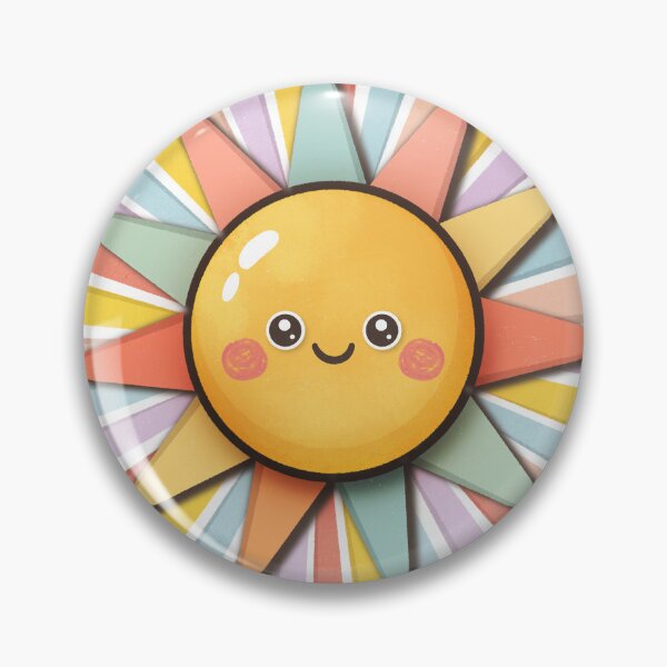 Artikelvorschau, Cute Smiling Sun with Rainbow Rays – Colorful Kids Wall Art & Nursery Decor entworfen und verkauft von SuzieStarr.