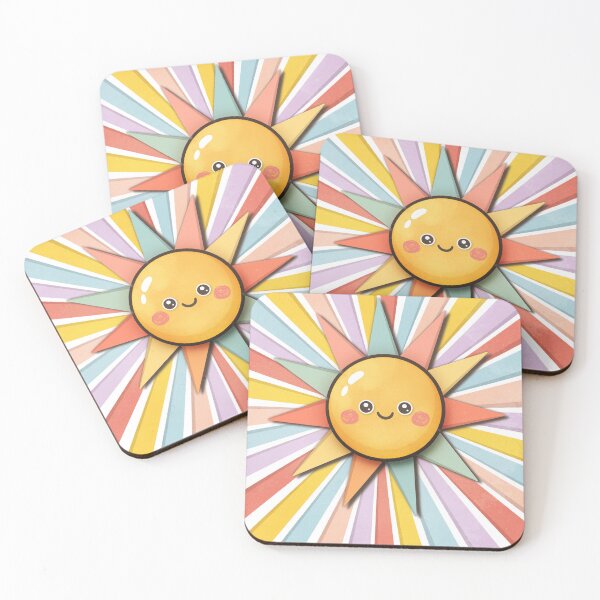 Item preview, Cute Smiling Sun with Rainbow Rays – Colorful Kids Wall Art & Nursery Decor designed and sold by SuzieStarr.