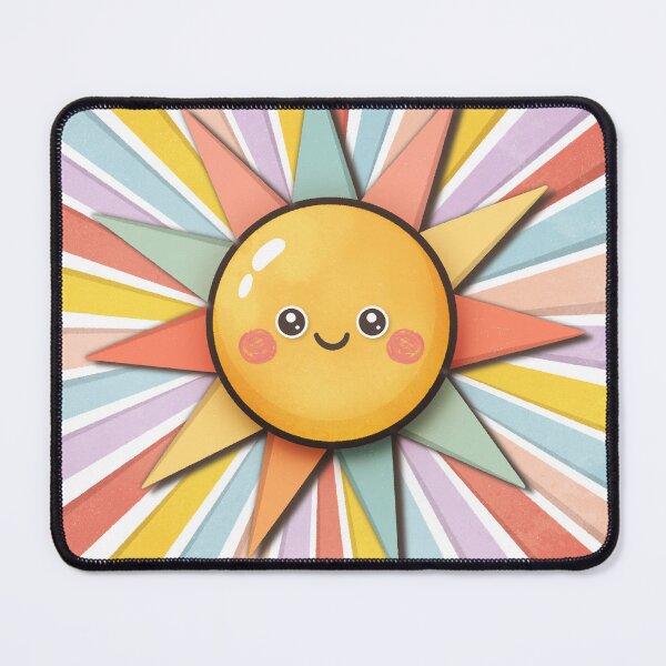 Item preview, Cute Smiling Sun with Rainbow Rays – Colorful Kids Wall Art & Nursery Decor designed and sold by SuzieStarr.
