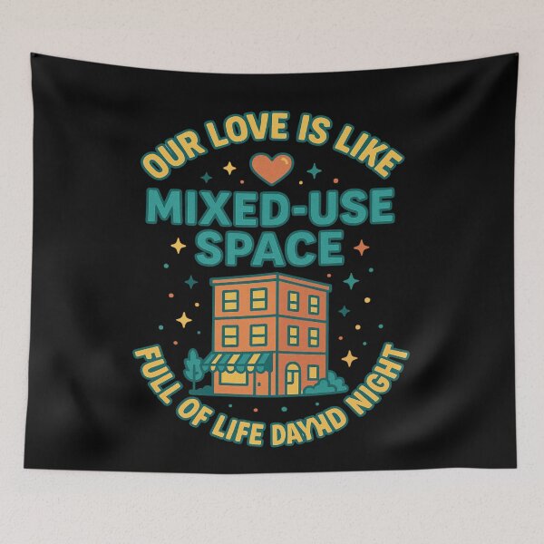Item preview, Valentine Love Mixed Use Building Urban Planner Gift designed and sold by Virelo.