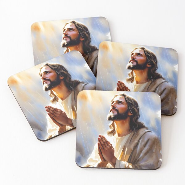Item preview, Jesus Christ Praying in the Rain Christian Art Inspirational designed and sold by stylishdzign.