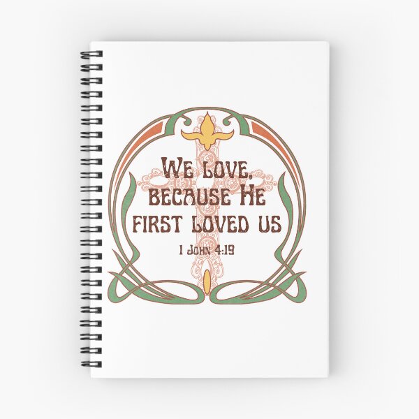 Item preview, We Love Because He First Loved Us | 1 John 4:19 Art Nouveau Design designed and sold by Stella Maris Designs.